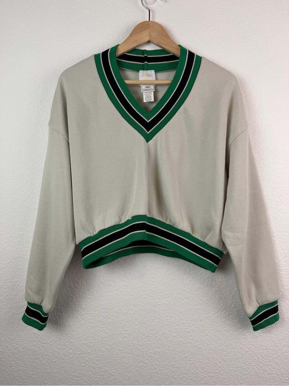 Anthropologie Anna Sui Varsity Crop Sweatshirt